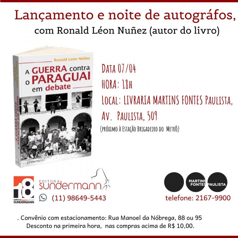 Lançamento do livro A Guera contra o Paraguai em debate
