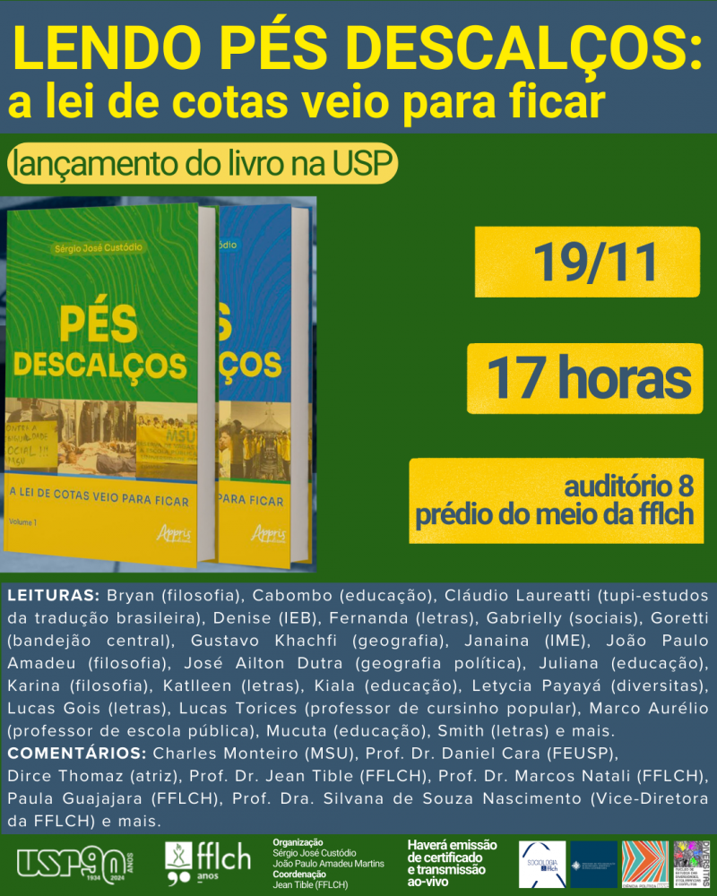 Evento: Lendo Pés Descalços: A Lei De Cotas Veio Para Ficar