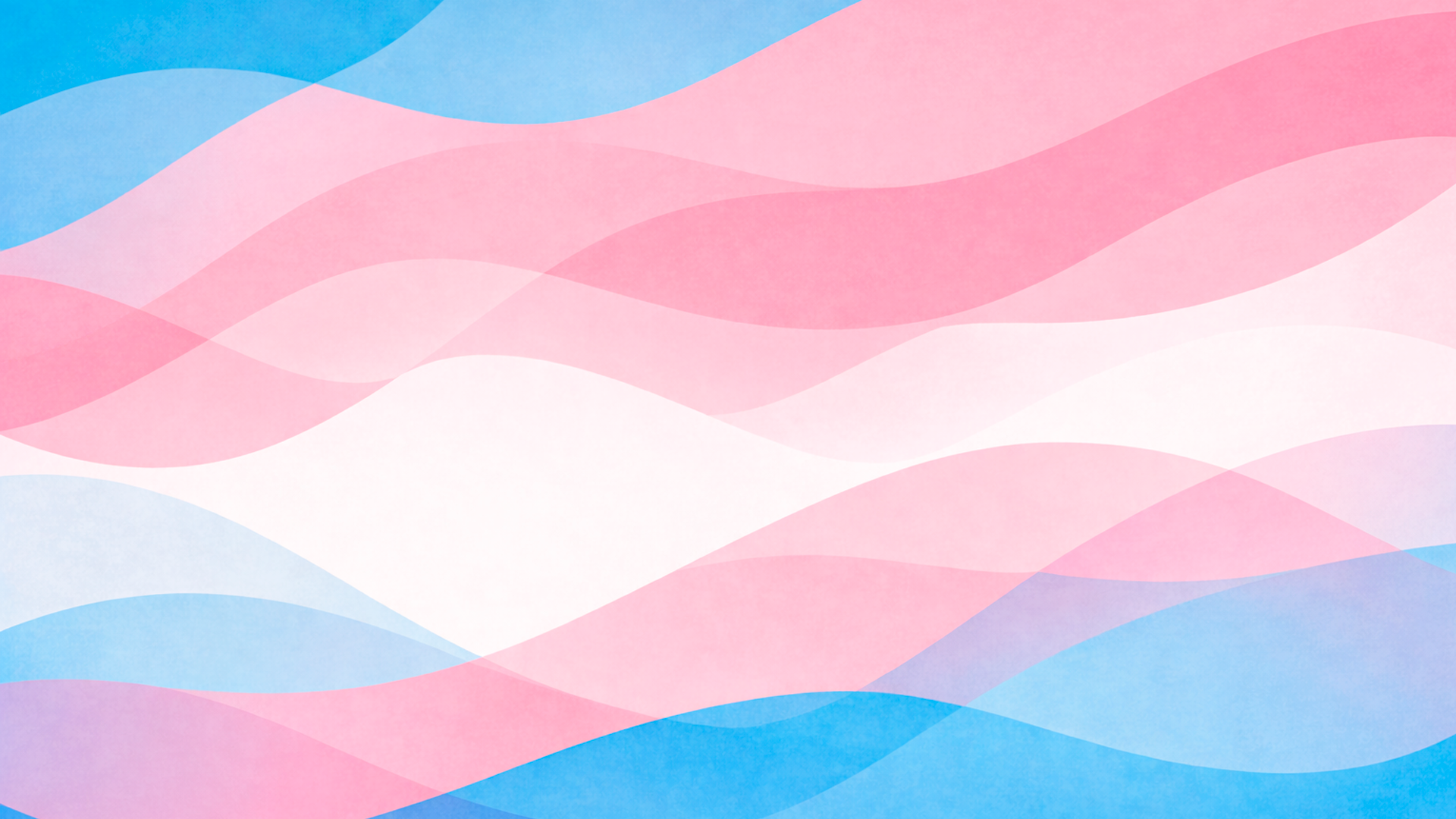 Bandeira Trans em ondas e tons pasteis